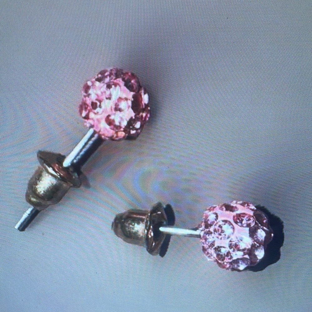 Pink Crystal Stud Earrings